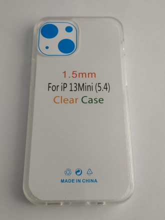Чехол-накладка силикон 2.0мм i-Phone 13 Mini прозрачный тех.пак