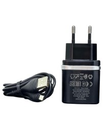 Сетевое зар. устр. Hoco C12Q с шнуром Micro 1USB QC3.0 2.4A черное