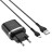  Сетевое зар. устр. Hoco C12Q с шнуром Micro 1USB QC3.0 2.4A черное
