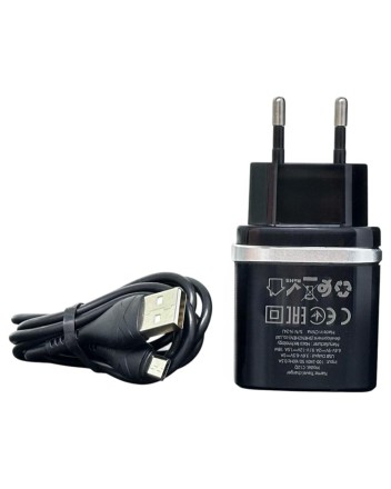  Сетевое зар. устр. Hoco C12Q с шнуром Micro 1USB QC3.0 2.4A черное