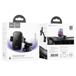 Держатель в автомобиль на торпеду c беспроводной зарядкой Hoco HW5 15W черный