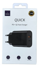 Сетевое зар. устр. WIWU Quick 1USB/1C 20W Wi-U002 черное