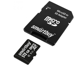 micro SDXC карта памяти Smartbuy 512GB Class 10 UHS-1 (с адаптером SD)