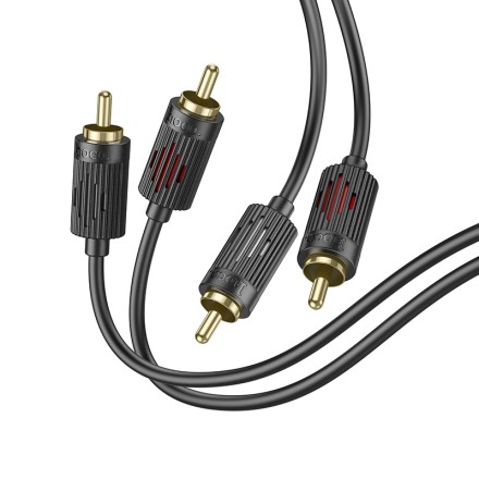  Кабель 2xRCA (папа) - 2xRCA (папа) Hoco UPA29 1.5м черный