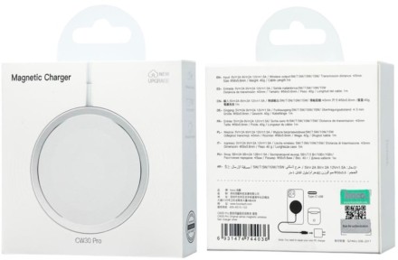  Беспроводное заряд. устр. магнитное Hoco CW30 Pro 15W серебристое