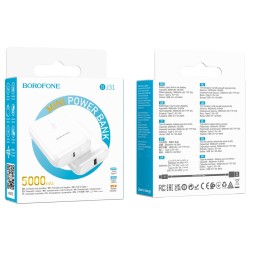 Powerbank Borofone BJ31 5000mAh 1USB/Type-C 2A белый