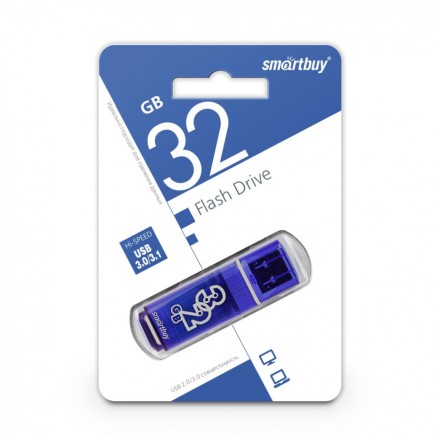  3.0 USB флеш накопитель Smartbuy 32GB Glossy Dark Blue (SB32GBGS-DB)