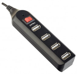 Perfeo USB-HUB 4 Port, (PF-HYD-6001H) чёрный