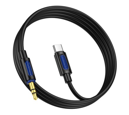  Кабель-переходник Borofone BL20 Type-C (папа) на AUX 3.5мм (папа) 1м черный