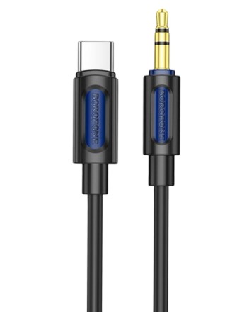  Кабель-переходник Borofone BL20 Type-C (папа) на AUX 3.5мм (папа) 1м черный