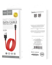 Usb Кабель-зарядка Lightning Hoco X29 Superior style 2.4A 1м в силиконовый PVC красный