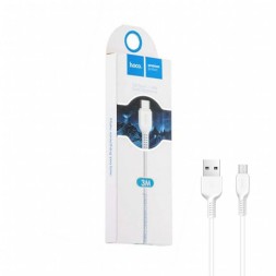 Usb Кабель-зарядка Type-C Hoco X20 Flash 3A 3м силиконовый белый