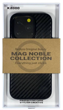  Накладка для i-Phone 14 Pro Max K-Doo Mag Noble кожаная под карбон черная