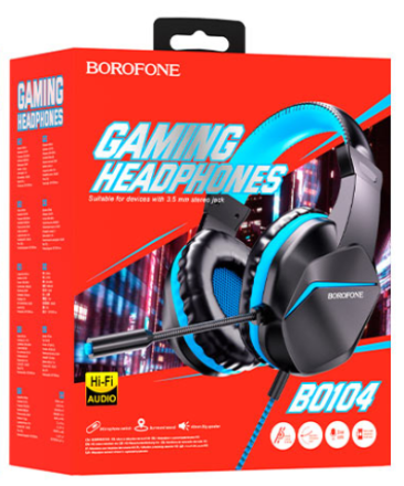  Стереонаушники Полноразмерные Borofone BO104 gaming 1.2м чёрный