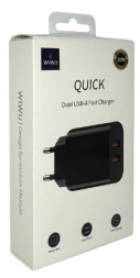 Сетевое зар. устр. WIWU Quick 2USB 2.1A Wi-U003 черное