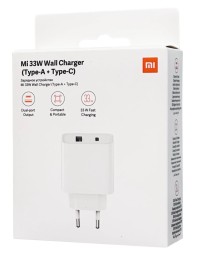 Сетевое зарядное устройство Xiaomi MI 33W Wall Charger 1USB/1USB-C 22.5W (BHR4996GL) белое