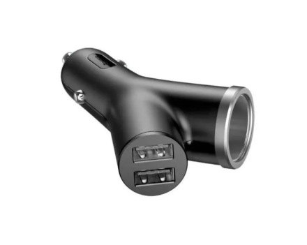  Автомобильное заряд. устр. + прикуриватель Baseus Y-type 2USB 3.4A CCALL-YX01 черное