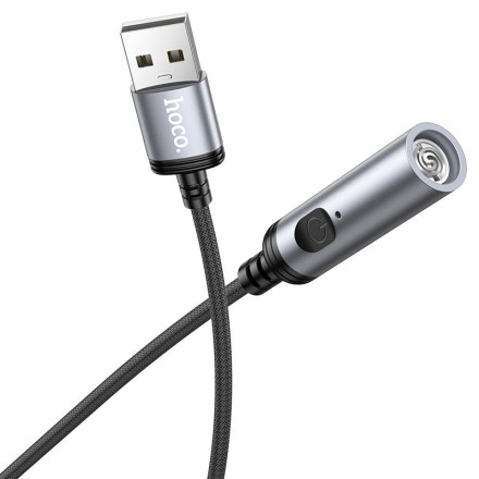  Портативный Прикуриватель зажигалка Hoco UA30 USB-A cigarette lighter 30см черный