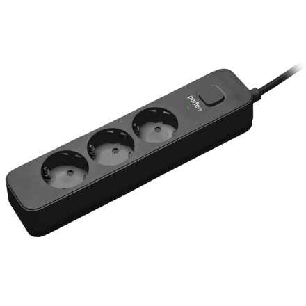 Perfeo сетевой фильтр &quot;POWER STREAM&quot;, 2500W, 5,0м, 3 розетки, черный