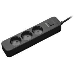 Perfeo сетевой фильтр "POWER STREAM", 2500W, 5,0м, 3 розетки, черный