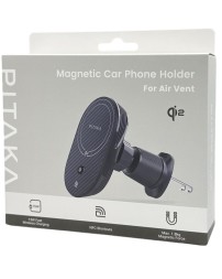 Держатель в воздуховод с беспроводной зарядкой Pitaka Magez Car Mount Pro 2 Qi2 черный