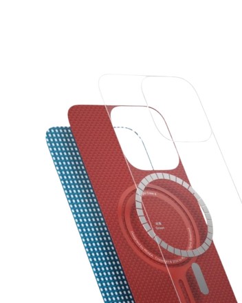  Накладка для i-Phone 16 Pro 6.3&quot; Pitaka Ultra Slim case синяя (Ocean blue)