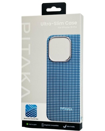  Накладка для i-Phone 16 Pro 6.3&quot; Pitaka Ultra Slim case синяя (Ocean blue)