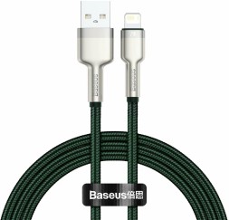 Usb Кабель-зарядка Lightning Baseus Cafule Metal 1м (CALJK-A06) 2.4A зеленый
