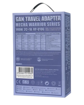  Сетевое зар. устр. Remax RP-U106 1USB/2C 140W серое