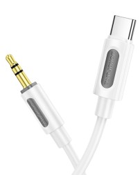 Кабель-переходник Borofone BL20 Type-C (папа) на AUX 3.5мм (папа) 1м белый