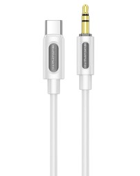 Кабель-переходник Borofone BL20 Type-C (папа) на AUX 3.5мм (папа) 1м белый
