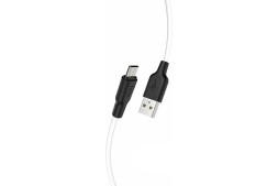 Usb Кабель-зарядка Micro Hoco X21 Plus Silicone 2.4A 1м мягкий силиконовый белый