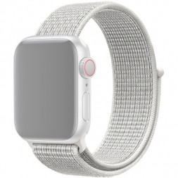 Сменный браслет металлический для Apple Watch 42-44mm ткань липучка белый