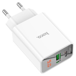 Сетевое зар. устр. Hoco C100A 1USB/1C 20W QC3.0 белое