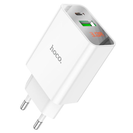  Сетевое зар. устр. Hoco C100A 1USB/1C 20W QC3.0 белое