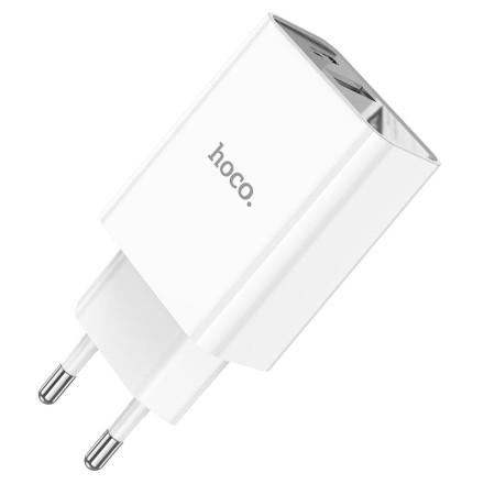  Сетевое зар. устр. Hoco C100A 1USB/1C 20W QC3.0 белое