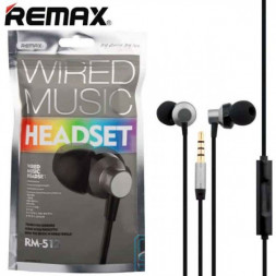 Наушники с микрофоном Remax RM-512 1.2м черные