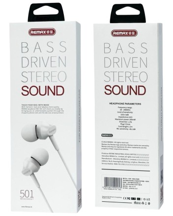  Стереонаушники с микрофоном Remax RM-501 белые