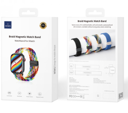Плетёный ремешок Wiwu Braid Magnetic Watch Band для Apple Watch 42/44/45/49mm Rainbow Colorful