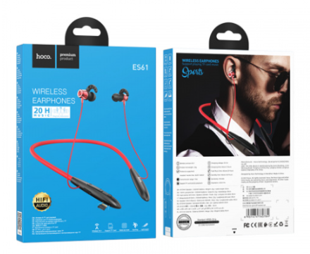  Беспроводные наушники для спорта Hoco ES61 BT5.1/200mAh/15ч красные