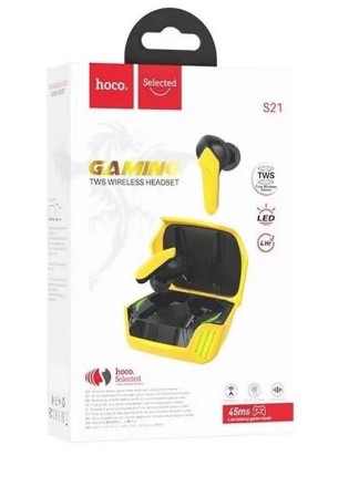  Беспроводные наушники TWS Hoco S21 BT5.0/40mAh (320mAh)/4ч желтые