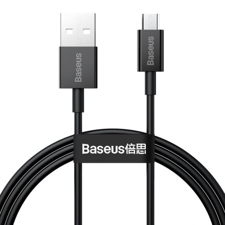  Usb Кабель-зарядка Micro Baseus Superior 2м (CAMYS-A01) 2.1A черный