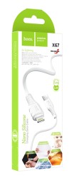Usb Кабель-зарядка Lightning Hoco X67 Nano 2.4A 1м мягкий силиконовый белый