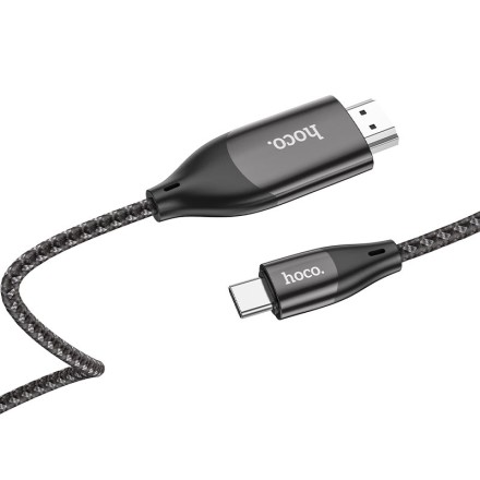  Кабель-переходник Hoco UA16 Type-C (папа) на HDMI 4K (папа) 2м чёрный