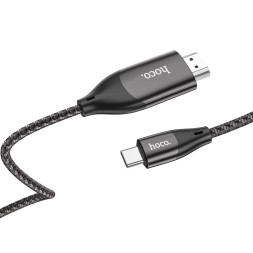 Кабель-переходник Hoco UA16 Type-C (папа) на HDMI 4K (папа) 2м чёрный