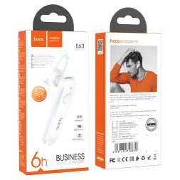 Bluetooth-гарнитура Hoco E63 BT5.0/70mAh/6ч белая