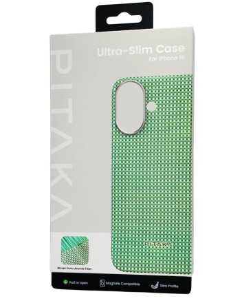  Накладка для i-Phone 16 6.1&quot; Pitaka Ultra Slim case зеленая (Forest green)