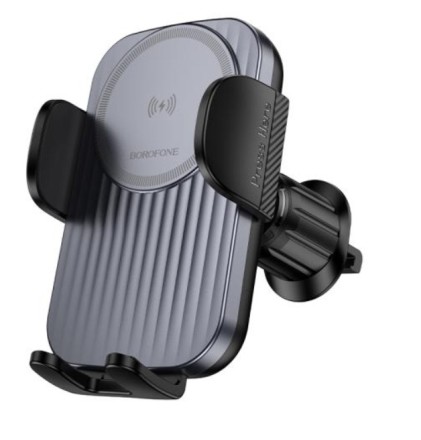  Держатель c беспроводной зарядкой в воздуховод Borofone BH221 15W с зажимом черный