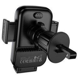 Держатель c беспроводной зарядкой в воздуховод Borofone BH221 15W с зажимом черный
