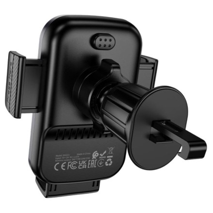 Держатель c беспроводной зарядкой в воздуховод Borofone BH221 15W с зажимом черный